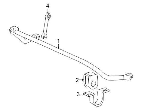 2000 Ford Excursion Stabilizer Bar & Components - Front Diagram 1 - Thumbnail
