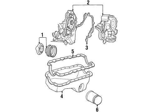 1993 Mercury Cougar Engine Parts & Mounts, Timing, Lubrication System Diagram 1 - Thumbnail