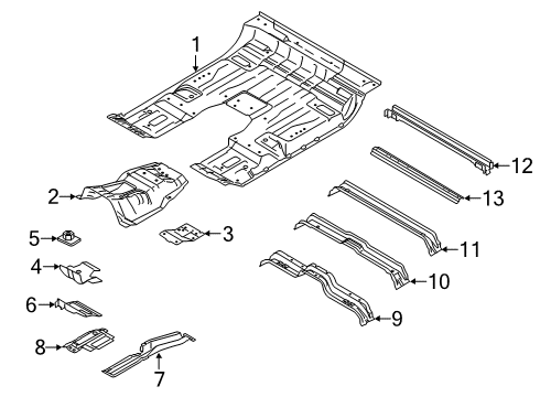 2020 Ford F-350 Super Duty Cab - Floor Diagram 1 - Thumbnail