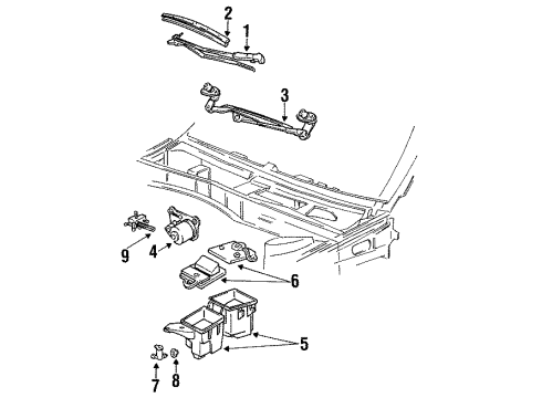 1993 Mercury Sable Windshield - Wiper & Washer Components Diagram