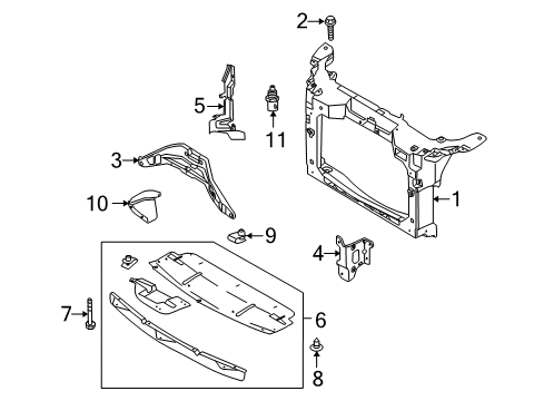 2009 Ford Taurus X Radiator Support Diagram