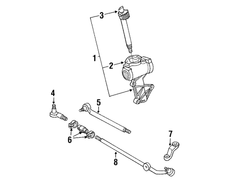 1990 Ford F-250 Outer Tie Rod Diagram for E8TZ3A131A