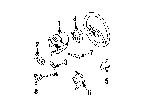 1987 Ford Aerostar Turn Signal & Hazard Switch Diagram for E5TZ-13341-AA