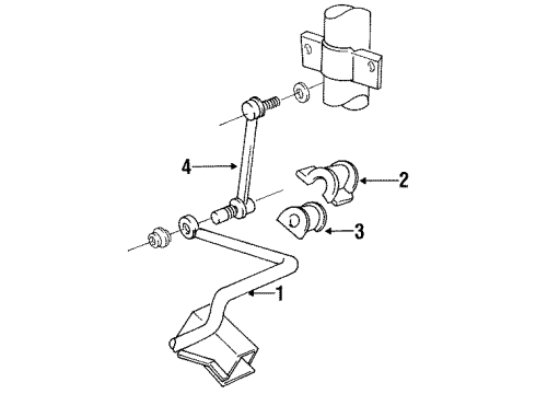 1992 Ford Taurus Stabilizer Bar & Components - Front Diagram