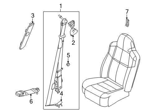 2008 Ford F-350 Super Duty Rear Seat Belts Diagram 2 - Thumbnail