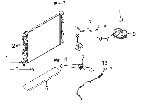 2020 Lincoln Corsair Radiator & Components Diagram 2 - Thumbnail