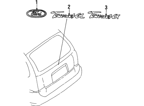 1997 Ford Taurus Nameplate Diagram for F7DZ7442528CA