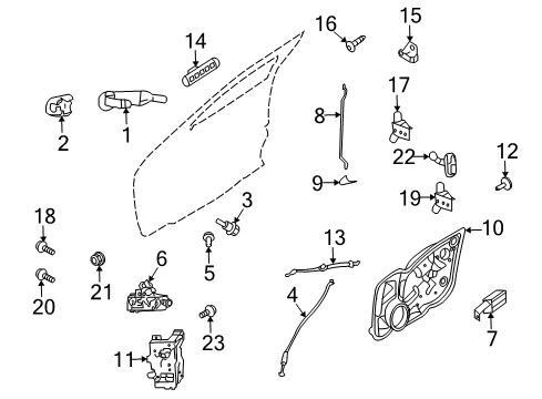 2010 Mercury Milan Front Door - Lock & Hardware Diagram 2 - Thumbnail