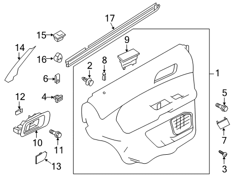 2015 Ford Police Interceptor Utility Interior Trim - Rear Door Diagram