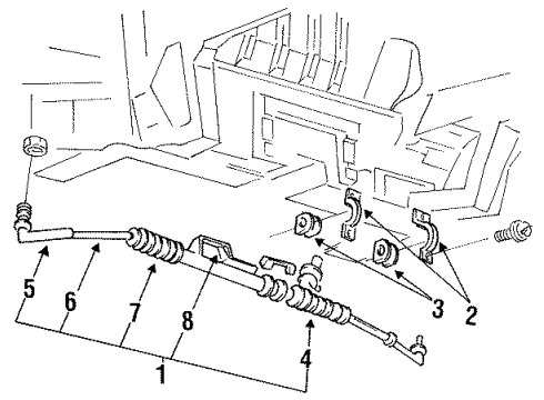 1994 Mercury Villager P/S Pump & Hoses, Steering Gear & Linkage Diagram 2 - Thumbnail