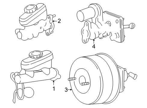 1999 Ford Mustang Brake Booster Diagram for XR3Z-2005-AA