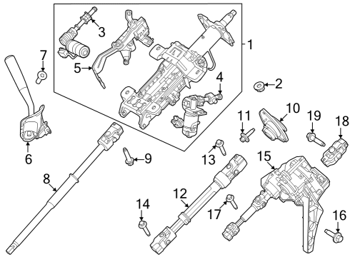 2024 Ford F-350 Super Duty Steering Column Assembly Diagram 2 - Thumbnail