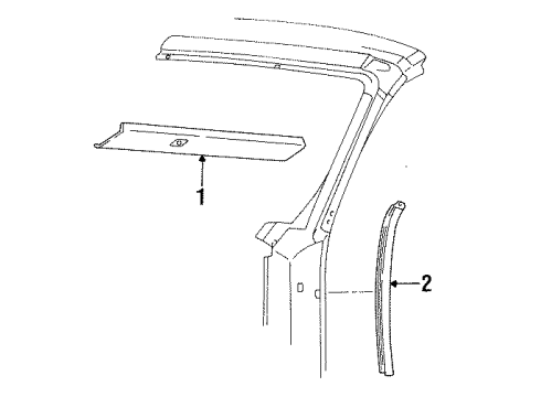 1997 Ford Mustang Molding Diagram for YR3Z-7620890-AAA