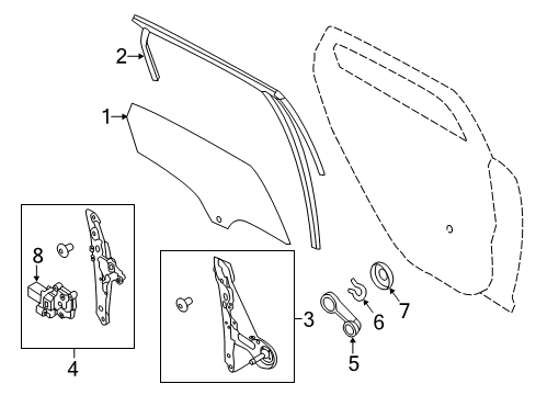 2018 Ford Focus Window Handle, Rear Diagram for CV6Z-5423342-AA
