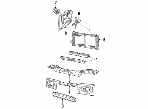 1984 Mercury Lynx Radiator & Components, Radiator Support, Cooling Fan Diagram
