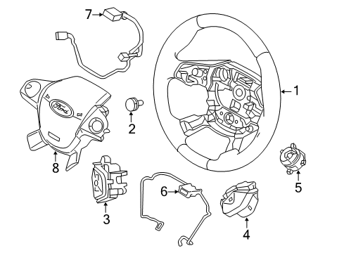 2014 Ford Focus Radio Switch, Lower Passenger Side Diagram for CV6Z-9C888-F