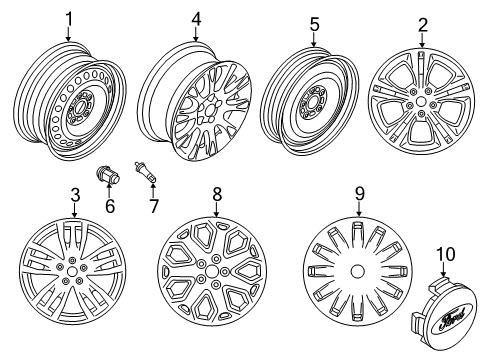 2015 Ford Focus Wheel, Steel Diagram for DS7Z-1015-A