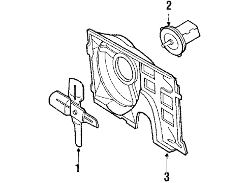 1989 Ford Escort Cooling System, Radiator, Water Pump, Cooling Fan Diagram 1 - Thumbnail