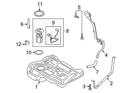2017 Ford Escape Fuel Tank Diagram for HV6Z-9002-B