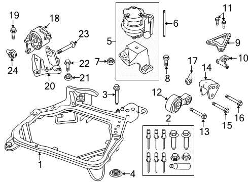 2012 Ford Fusion Transmission Mount Bracket, Upper Diagram for 9H6Z-6031-A