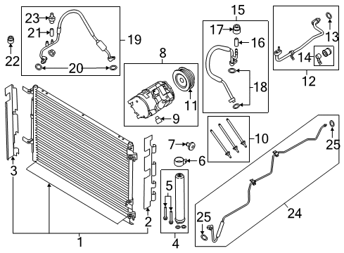 2020 Ford Mustang A/C Line Diagram for JR3Z-19972-C