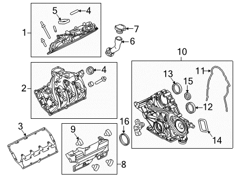 2022 Ford F-350 Super Duty Valve & Timing Covers Diagram 2 - Thumbnail
