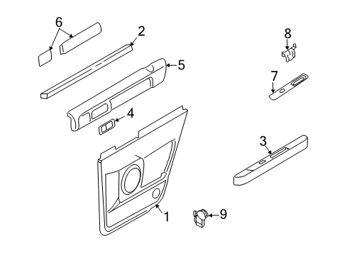 2005 Lincoln Navigator Interior Trim - Rear Door Diagram