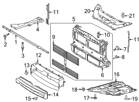 2020 Ford Escape Underbody Shield Diagram for LX6Z-6775-S