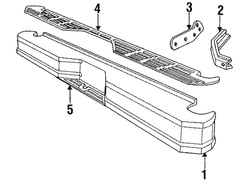 1994 Ford F-150 Face Bar, Rear Diagram for F2TZ-17906-A