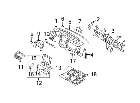 2010 Mercury Mariner Instrument Panel Diagram 1 - Thumbnail