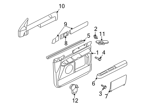 2005 Lincoln Navigator Interior Trim - Front Door Diagram