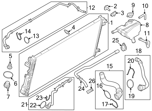 2023 Ford F-350 Super Duty Radiator & Components Diagram 1 - Thumbnail