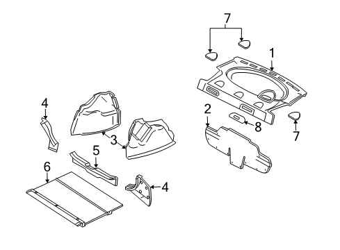 2006 Ford Focus Interior Trim - Rear Body Diagram 3 - Thumbnail