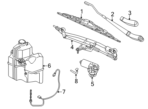 2006 Ford Five Hundred Wiper & Washer Components, Body Diagram