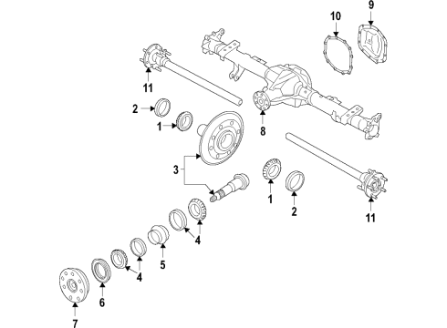 2021 Ford Bronco Rear Axle, Differential, Propeller Shaft Diagram 1 - Thumbnail