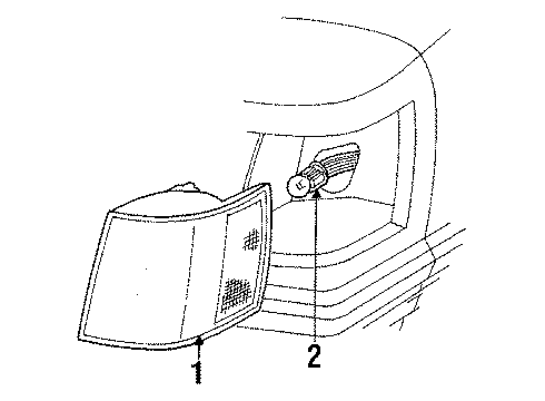 1984 Ford Mustang Fog Lamps, Park Lamps, Side Marker Lamps Diagram 4 - Thumbnail