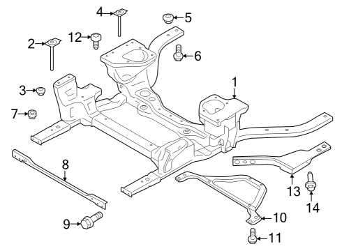 2024 Ford Mustang Engine Cradle Diagram for PR3Z-5C145-A