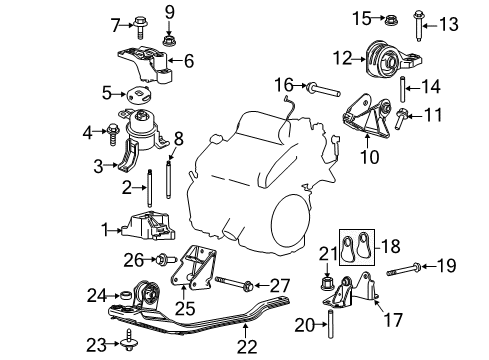 2006 Mercury Mariner Engine & Trans Mounting Diagram