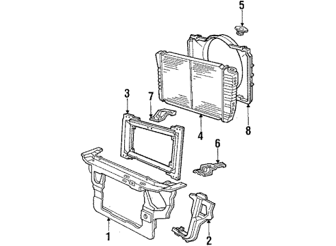 1985 Ford LTD Radiator & Cooling Fan Diagram 1 - Thumbnail