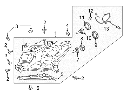 2019 Ford Expedition Socket & Wire, Front Diagram for JL1Z-13A006-A