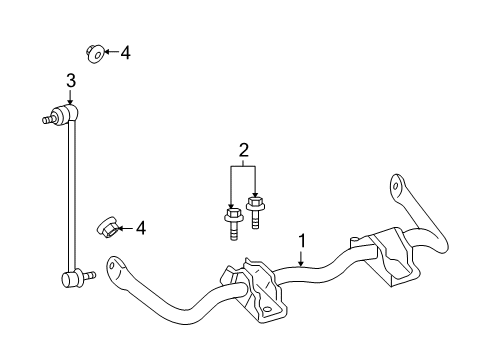 2008 Mercury Sable Stabilizer Bar & Components - Front Diagram