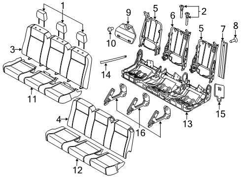 2017 Ford Transit-150 Seat Frame, Rear Diagram for BK3Z-9963160-J