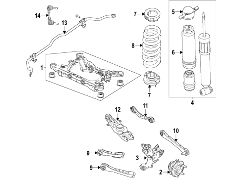 2021 Ford Mustang Mach-E Level Sensor, Driver Side Diagram for LJ9Z-5A967-A