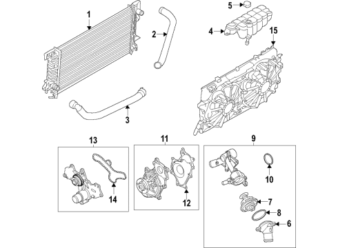 2018 Ford F-150 Fan Assembly Diagram for JL3Z-8C607-B