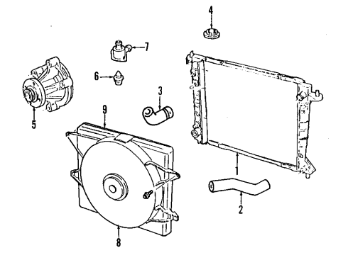 1995 Lincoln Mark VIII Thermostat Diagram for F3LY-8575-A
