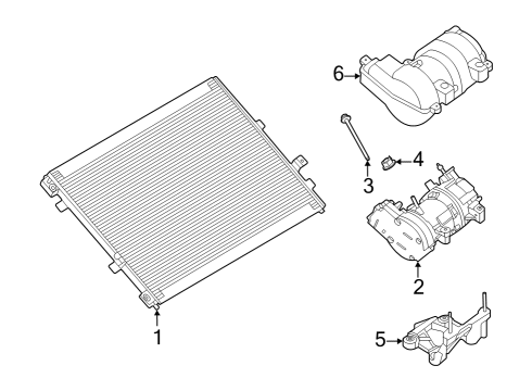 2022 Ford F-150 Lightning Condenser, Compressor & Lines Diagram 4 - Thumbnail