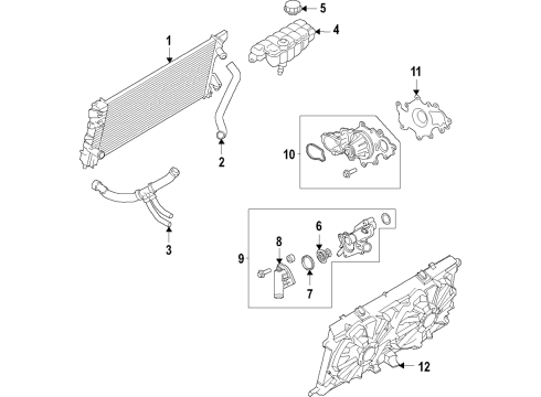 2021 Ford F-150 Fan Assembly Diagram for ML3Z-8C607-D