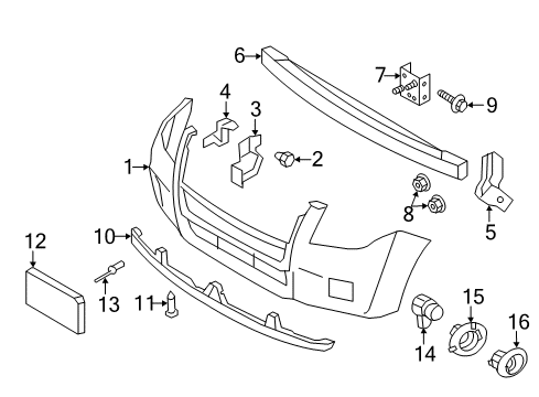 2011 Mercury Mariner Front Bumper Diagram 1 - Thumbnail