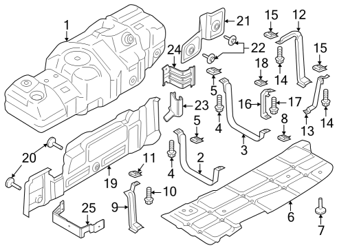 2023 Ford F-250 Super Duty Skid Plate Diagram for HC3Z-9K036-A