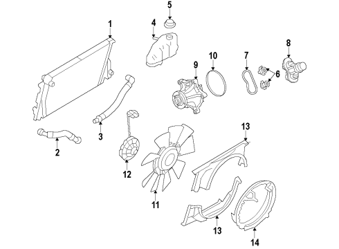 2009 Ford F-250 Super Duty Water Outlet Diagram for 8C3Z-8592-N